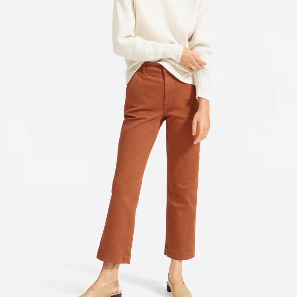 Everlane Straight Leg Crop in Rust - size 6